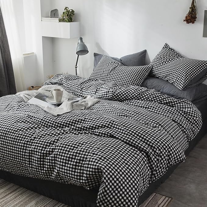 MyFleeciees 4-Piece Washed Cotton Duvet Cover Set (Full/Double)