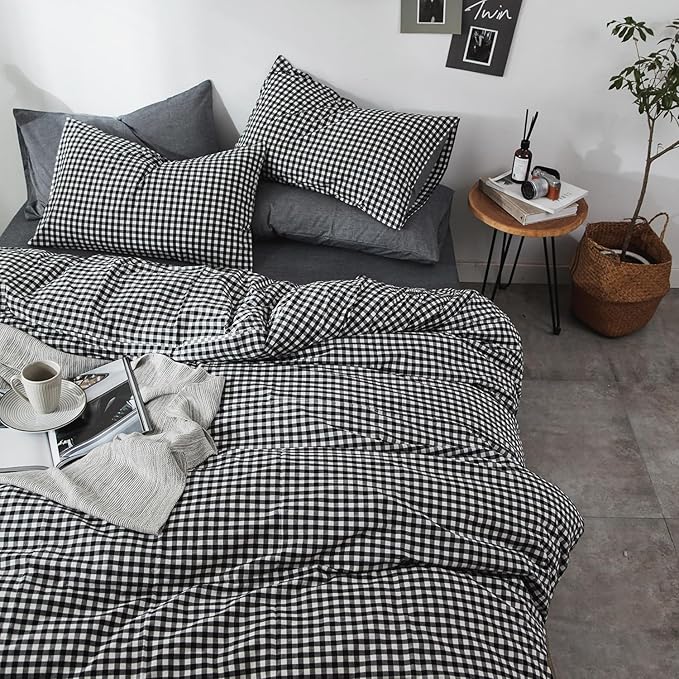 MyFleeciees 4-Piece Washed Cotton Duvet Cover Set (Full/Double)