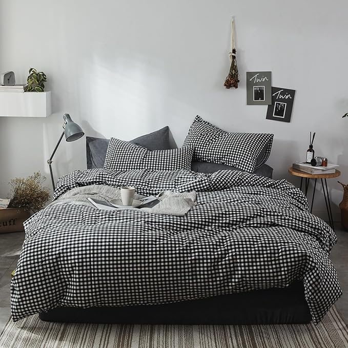 MyFleeciees 4-Piece Washed Cotton Duvet Cover Set (Full/Double)